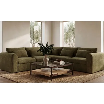 Swift Dark Green Classic L Modular Sectional