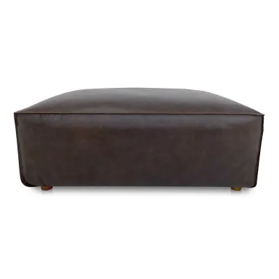 Form Espresso Brown Leather Ottoman