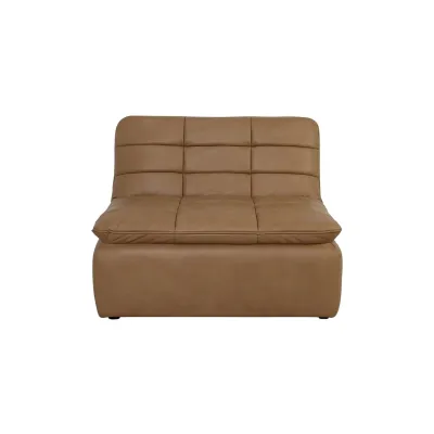 Lino Tan Leather Slipper Chair
