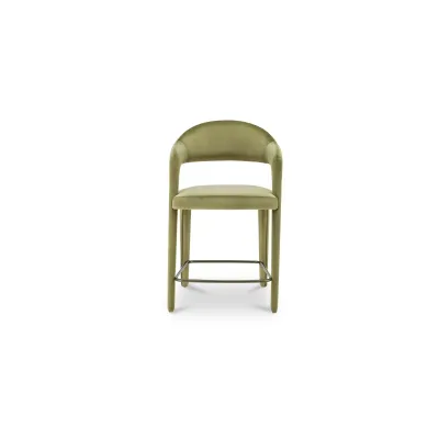 Martens Green Velvet Counter Stool