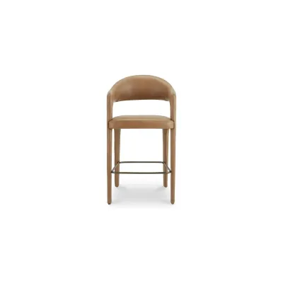 Martens Brown Leather Bar Stool