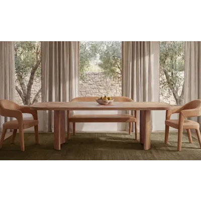 Martens Tan Leather Dining Bench