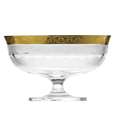 Splendid Clear Lead-Free Crystal, Cut, 24-Carat Gold (Relief Decor) Bowl 23,0 cm
