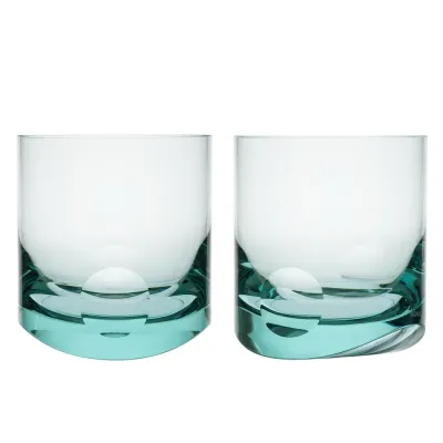 Tipsy Beryl Lead-Free Crystal, Cut Lenses Tumbler Water 370 ml