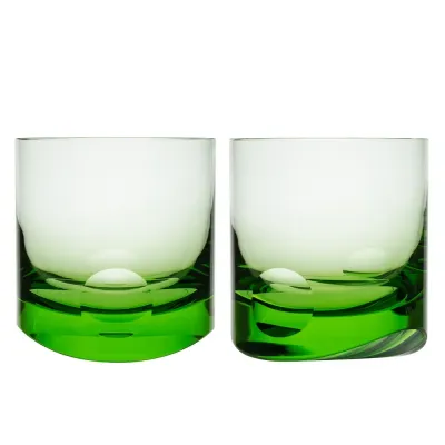 Tipsy Ocean Green Lead-Free Crystal, Cut Lenses Tumbler Water 370 ml