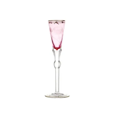 Paula Underlaid Goblet Champagne Rose, Cut, Engraved Roses, 24-Carat Gold (Thin Line) 140 Ml