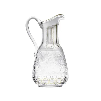 Maharani Clear Lead-Free Crystal, Cut, 24 Gold (Thin Line), Engraving Jug Water 1500 ml