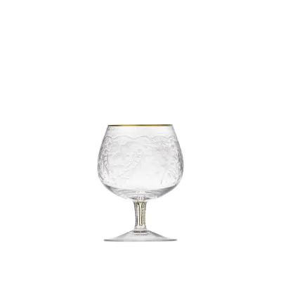 Maharani Clear Lead-Free Crystal, Cut, 24 Gold (Thin Line), Engraving Brandy & Cognac 320 ml