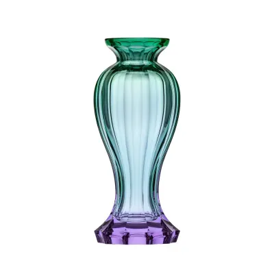 Amalfi Underlaid Vase Alexandrite Green Lead-Free Crystal, Cut, Engraving Peacock 33 cm