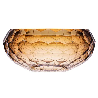 Cinque Torri Aurora Lead-Free Crystal, Cut Edges, Wedges Cuts Underlaid Bowl 25,0 cm