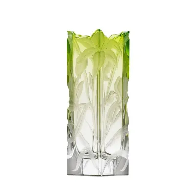 Irises Underlaid Vase Reseda Lead-Free Crystal, Cut, Engraving Iris 30 cm