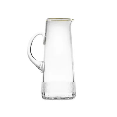 Royal Clear Lead-Free Crystal, Cut, 24-Carat Gold (Thin Line) Jug Water 1500 ml