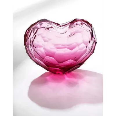 Heart Rose Lead-Free Crystal, Cut Underlaid Object
