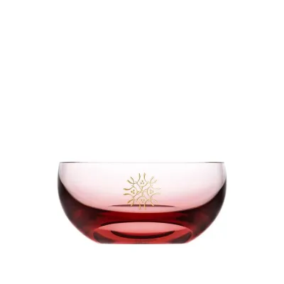 Culbuto Small Bowl Rosalin Lead-Free Crystal, Sandblasting, Gilded Mistletoe 1 12 cm