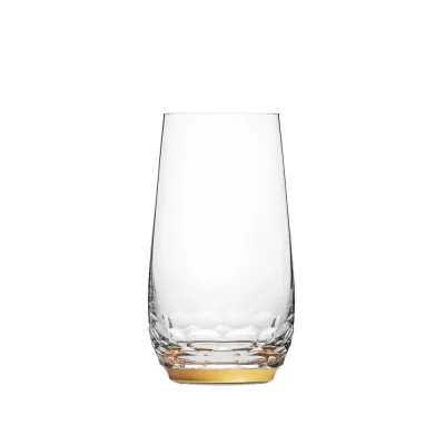 Jewel Clear Lead-Free Crystal, Cut, 24-Carat Gold (Wide Border) Tumbler