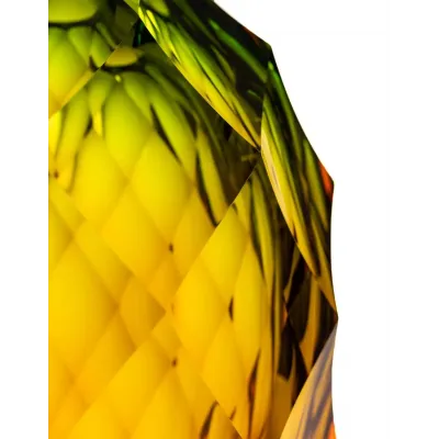 Pineapple Topaz Reseda Lead-Free Crystal, Cut Underlaid Vase