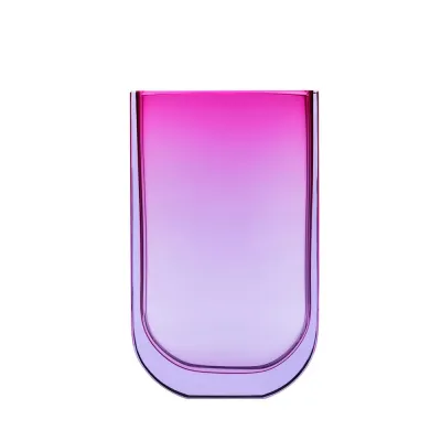 Four Seasons Alexandrite Rose Lead-Free Crystal, Cut Underlaid Vase 29,0 cm