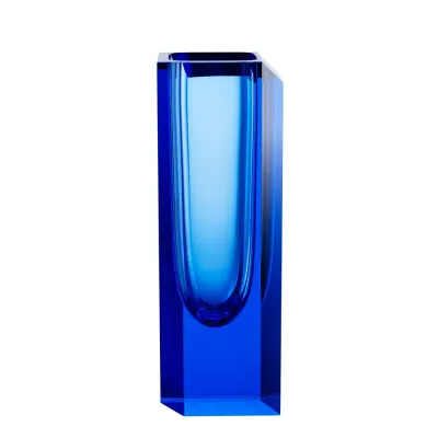 Abyss Aquamarine Lead-Free Crystal, Polished Cut Vase