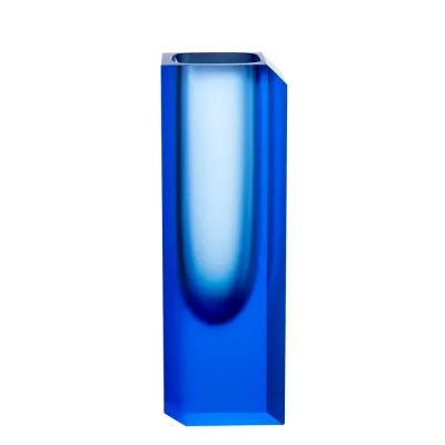 Abyss Aquamarine Lead-Free Crystal, Matt Cut Vase 36,0 cm