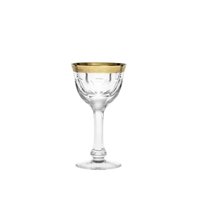 Lady Hamilton Clear Lead-Free Crystal, Cut, 24-Carat Gold (Relief Decor) Goblet 65 ml