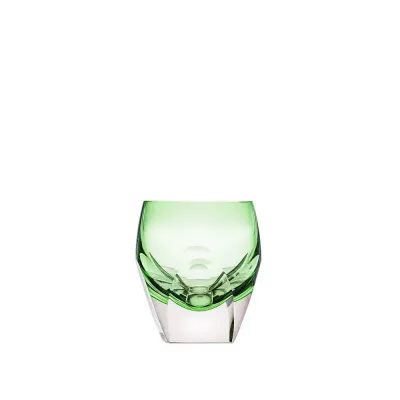 Bar Underlaid Tumbler Glass For Distillate Green Lead-Free Crystal, Cut 45 ml