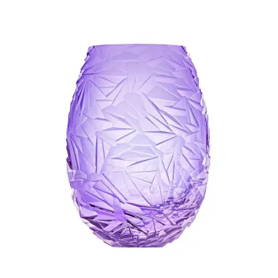 Danae Underlaid Vase Alexandrite Opal White, Cut Drift Ice 30 Cm