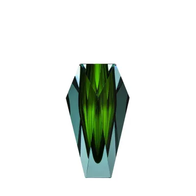 Gema Underlaid Vase Beryl Reseda Lead-Free Crystal, Cut 25.5 Cm