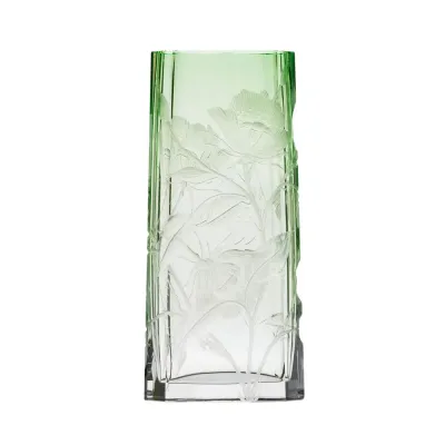 Goddess Underlaid Vase Green Lead-Free Crystal, Cut, Engraving Roses 33 cm