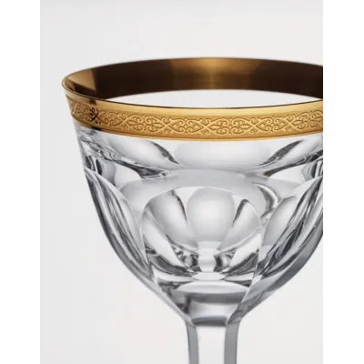 Lady Hamilton Goblet Red Wine Clear Lead-Free Crystal, Cut, 24-Carat Gold (Relief Decor) 310 Ml