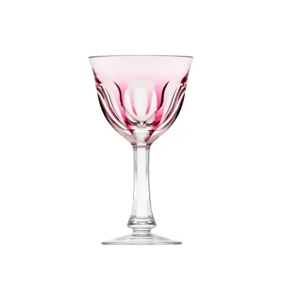 Lady Hamilton Overlaid Goblet White Wine Rose Lead-Free Crystal, Cut 210 ml