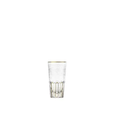 Maharani /Iv Tumbler Spirits Clear Lead-Free Crystal, Cut, 24 Gold (Thin Line), Engraving 60 ml