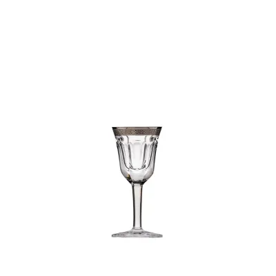 Pope Goblet Sherry Clear Lead-Free Crystal, Cut, Platinum (Relief Decor) 35 ml