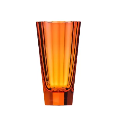 Purity Topaz Rose Lead-Free Crystal, Cut Underlaid Vase