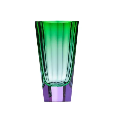 Purity Alexandrite Green Lead-Free Crystal, Cut Underlaid Vase