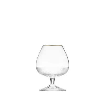 Royal /Ii/9000 Brandy & Cognac Clear Lead-Free Crystal, Cut Stem, Diamond Cut, 24-Carat Gold Line 320 ml