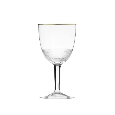 Royal Clear Lead-Free Crystal, Cut, 24-Carat Gold (Thin Line) Goblet White Wine 280 ml