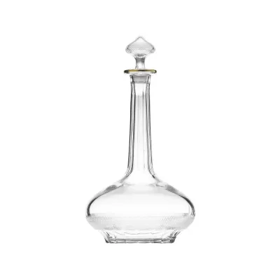 Royal /I Decanter Wine Clear Lead-Free Crystal, Cut, 24-Carat Gold (Thin Line) 1000 ml