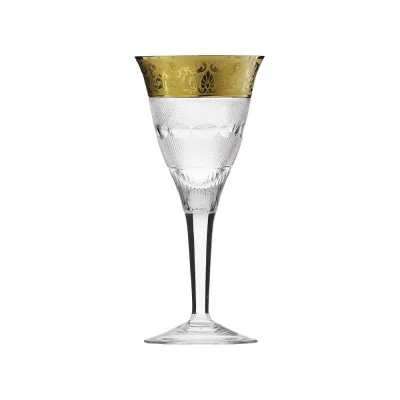 Splendid Goblet Red Wine Clear Lead-Free Crystal, Cut, 24-Carat Gold (Relief Decor) 260 ml