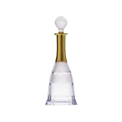 Splendid Clear Lead-Free Crystal, Cut, 24-Carat Gold (Relief Decor) Decanter Wine 1000 ml
