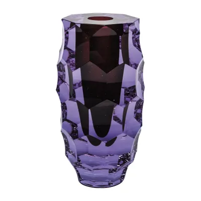 Cone Underlaid Vase Alexandrite Rose Lead-Free Crystal, Cut Panel 26 Cm