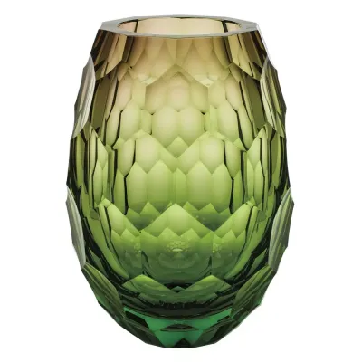 Caorle Underlaid Vase Ocean Green Rose Lead-Free Crystal, Cut Edges 30 cm