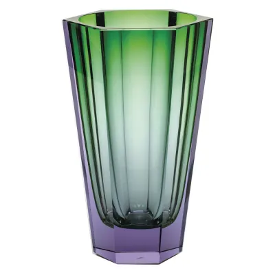 Purity Alexandrite Green Lead-Free Crystal, Cut Underlaid Vase
