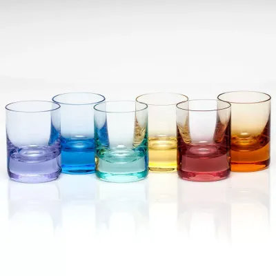 Whisky Spirits Glass Plain Set of Six Basic Colors 60 Ml (Alexandrite, Aquamarine, Beryl, Eldor, Rosalin, Topaz)