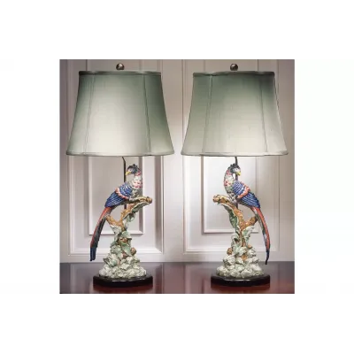 Brighton Pavilion Birds Lamp, Pair 32"