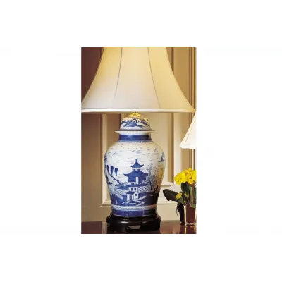 Blue Canton Ginger Jar Lamp 31"