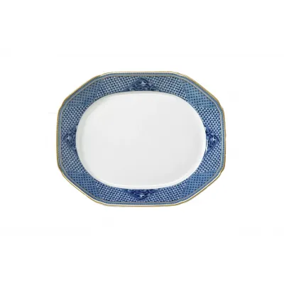 Indigo Wave Octagonal Platter 15"