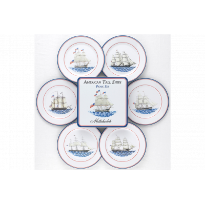 American Ships Picnic Set of Six 10.5"