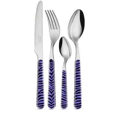 Animal Zebra Violet Set 4 Cheese Knives