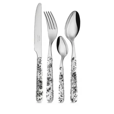 China Roses Black Set 4 Cheese Knives