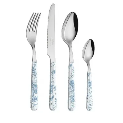 China Roses Sky Blue Set 4 Cheese Knives